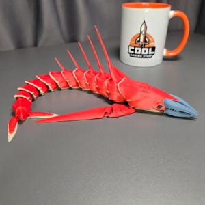 Chelicerate Leviathan 3D Printed Articulated Toy Subnautica Below Zero Inspired Poseable Sea Creature Model in Grey or Full Colour Finish