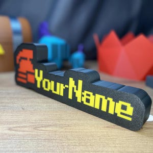 Side View of RuneScape Gamer Tag Nameplate – Red LED Display Sign
