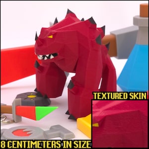 RuneScape TzTok Jad Minifigure OSRS da collezione Fuzzy 8 x 8 cm Boss Model Decorazione personalizzata per giochi Fight Caves Regalo per giocatori Figura unica