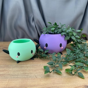 Maceta Junimo inspirada en Stardew Valley, maceta kawaii adorable para suculentas, decoración acogedora para escritorio de juegos, regalo para gamers espíritu del bosque, 140 mm