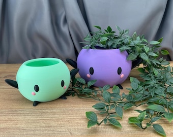 Junimo kruka inspirerad av Stardew Valley, söt kawaii blomkruka för suckulenter, mysig speldekoration, spelpresent med Forest Spirit-motiv, 140 mm