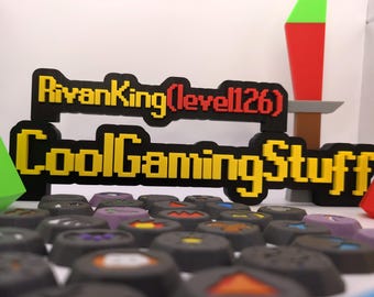 Custom RuneScape 3D Printed Nameplate - Personalized Gamer Tag, Unique RuneScape Desk Decor, Perfect Gift for RuneScape Fans & Collectors