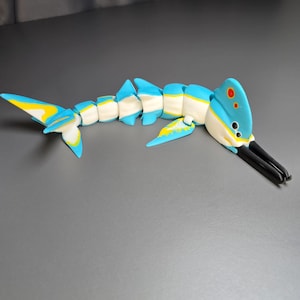 Crested Reaper Leviathan Articulated Model – 26cm Subnautica Fan-Made Poseable Figure Inspired by Cut Concept Creature – Grey or Full Colour