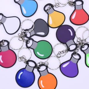 Factorio Science Flask Keyring, 3D Printed Gaming Collectible, Unique Gift for Gamers, Embossed Design Keychain, Eco-Friendly PLA