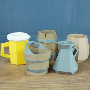 Old School RuneScape Pen Pot Set Jug Bucket Barrel Beer Mug Flour Pot OSRS 3D Printed Gamer Desk Gift Fantasy Decor Organizer