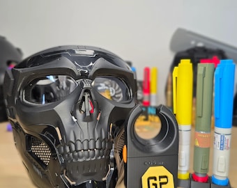 Escape From Tarkov Death Shadow Mask Cosplay Bundle con Stim Props LEDX GP Coin Tactical Airsoft Halloween Gamer Costume Replica Set