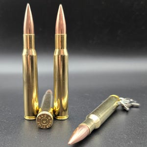 30 06 Bullet Keyring Inert Brass Ammo Gift for Him M1 Garand Rifle Round Military EDC Accessory UK Legal Hunting Cartridge Keychain