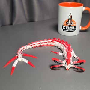 Reaper Leviathan 3D Printed Articulated Toy Subnautica Inspired Deep Sea Creature Model Poseable Collector Display Figure Handmade Gift