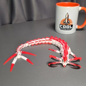 Reaper Leviathan 3D Printed Articulated Toy Subnautica Inspired Deep Sea Creature Model Poseable Collector Display Figure Handmade Gift