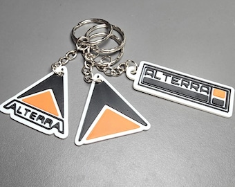 Alterra Corporation Keyring – Subnautica-Inspired 3D Printed Logo Accessory in 3 Styles – Embossed Eco-Friendly Fan Collectible