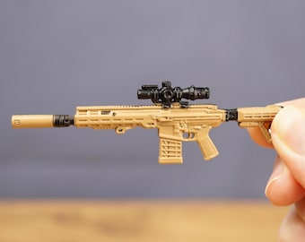 Llavero con rifle Sig MCX-SPEAR, accesorio táctico para juegos FPS, miniatura de rifle de batalla XM7 M7, llavero para gamers, regalo para tiradores de simulación militar y extracción.