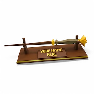 RuneScape OSRS Master Wand, Custom Nameplate Available, Cosplay Accessory, Handcrafted Wand, Silk Gold Finish, Game Themed Decoration