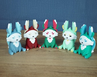 Palia Flutterfox Plush Miniature Figures, Cozy Gamer Desk Decor, Leafy Summer Winter Spring Fall Fox Collectibles, Palian Fan Gift Set