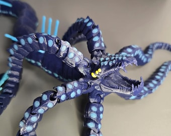 Gargantuan Leviathan 3D Printed Articulated Toy Model Subnautica Inspired Glow in the Dark Large Collectible Sea Monster Figure