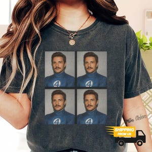 Pedro Pascal Fantastic Four Comfort Colors Shirt, Vintage Pedro Pascal Shirt, Vintage Retro T-Shirt, Mr Fantastic Pedro Gift Shirt