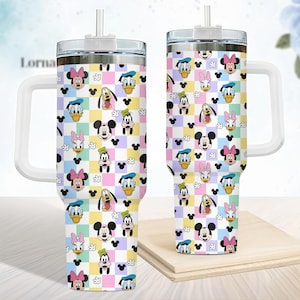 Vaso de Mickey y sus amigos de 40 oz, taza de verano pastel, taza Disney para niñas, vaso de verano de Mickey de 40 oz