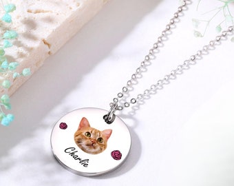 Customized name necklace photo pendant for women girl pets gifts