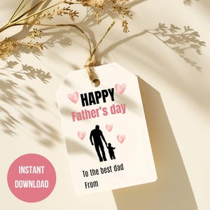 Étiquettes cadeau Fête des Pères à personnaliser et à imprimer, étiquette cadeau  papa modifiable pour les enfants