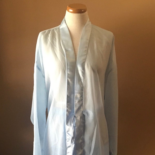 Collections Etc. Midi Length Shear Robe and Pants with Trim Accent size Medium