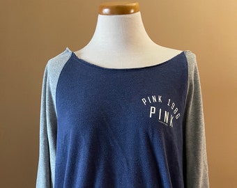 PINK by Victoria Secret Loose Fit Sweatshirt with Boat Neck Size Small