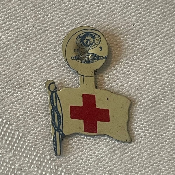 Vintage Red Cross Flag Lapel Clip
