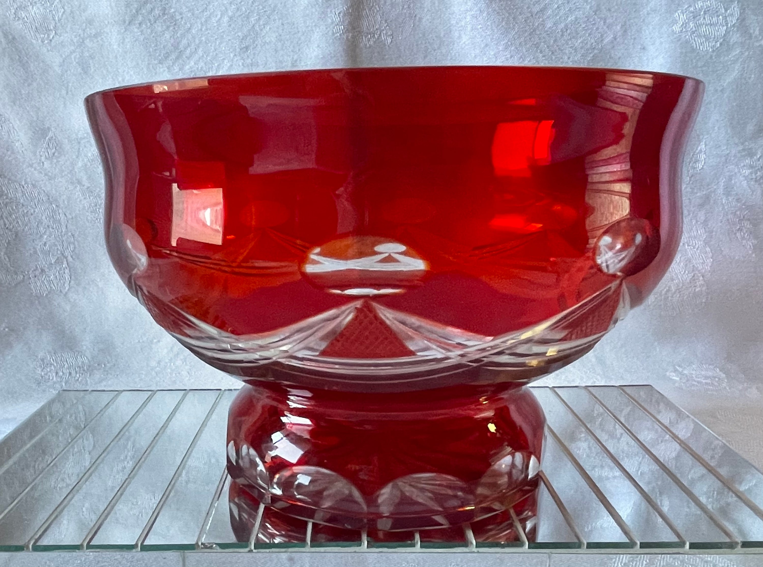ヴィンテージ ボヘミアン チェコ ルビー アールデコ、アート ガラス