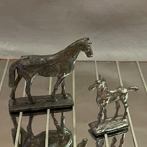 Lead Cast Mare and Foal / Miniature Horse Set, Handmade
