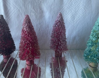 Handmade Bottle Brush Trees Set of 4