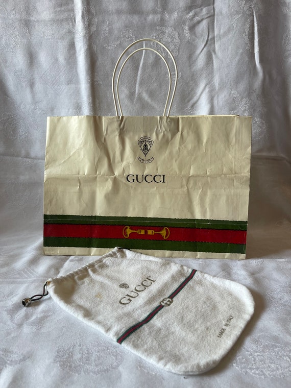 1950's Vintage Gucci Shoe, Purse, Dust Bag With Shopping Bag 