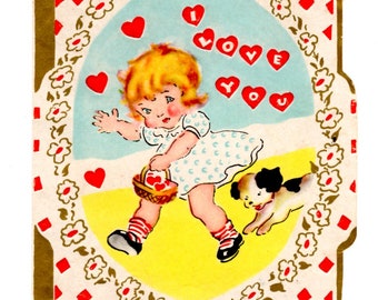 Vintage 1920's Valentine Card Art Deco