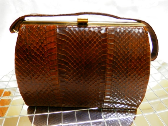 Vintage Snake Skin Purse 1940-1950's - image 2