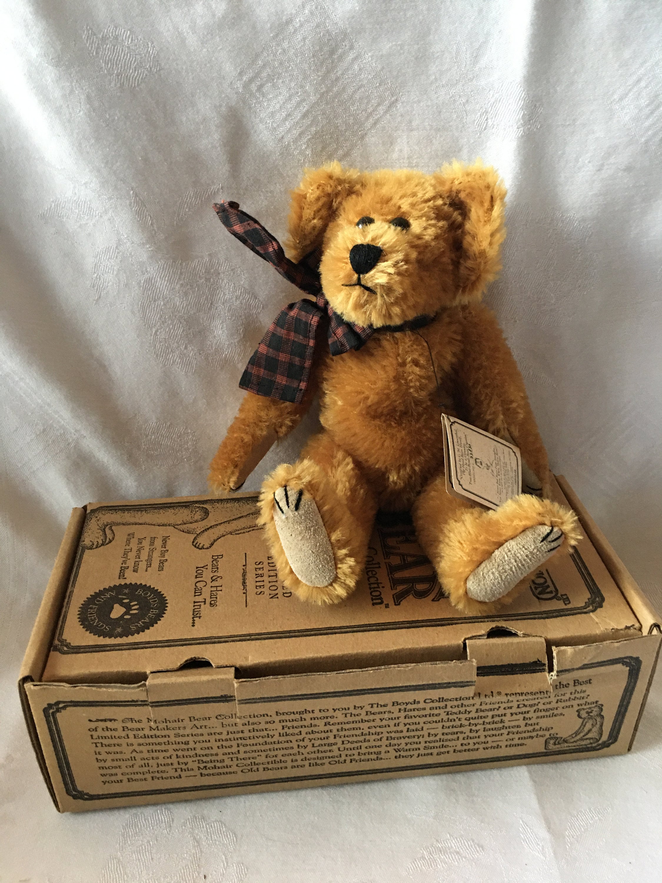 Carter M Bearington Mohair Stuffed Jointed Bear, Boyds Bear