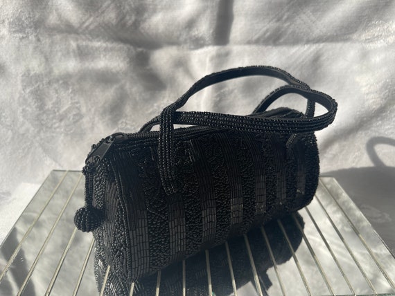 Vintage Carlo Fellini Jet Beaded Evening Purse - image 3