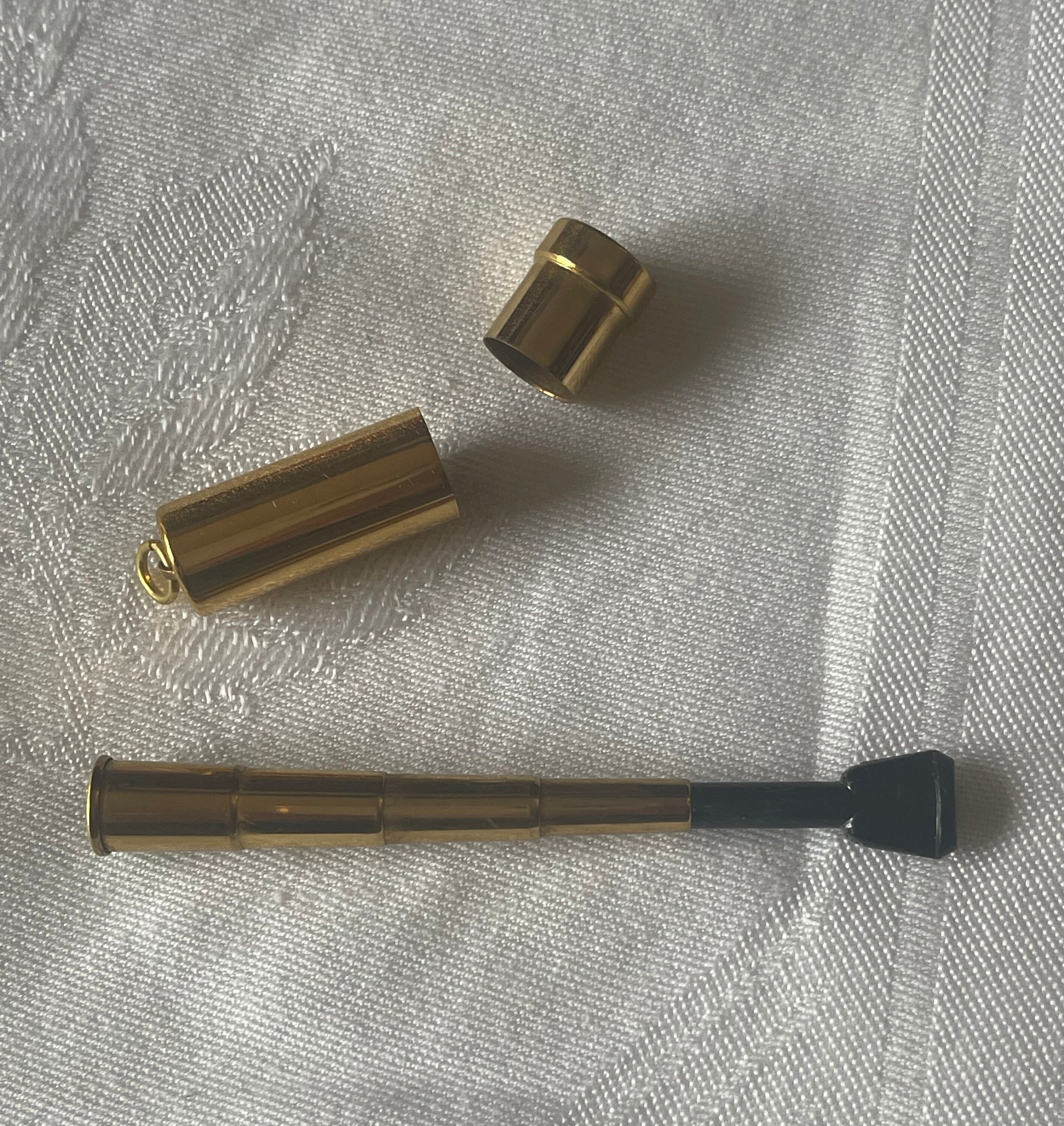 scope cigarette holder Vintage Hollywood Chic Brass SCOPE Telescoping Cigarette Holder With  Canister Pendent, Charm Canister,or Fob Adornment