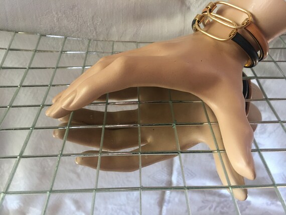 Vintage Boho  Bracelets Bangles With Leather Inse… - image 2