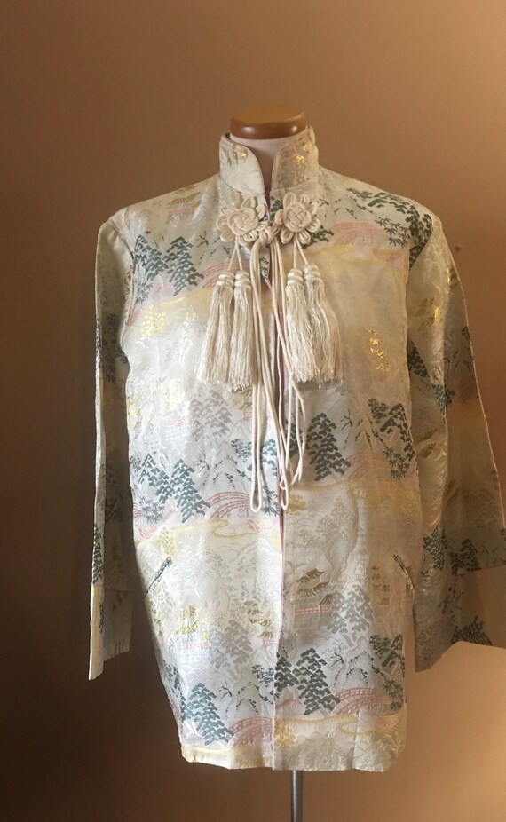 WWII Souvenir Japanese Handmade Brocade Jacket Ful