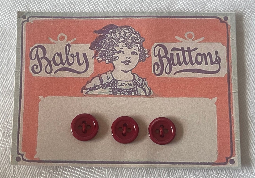 Set of Three Red Plastic Childs Buttons - Etsy
