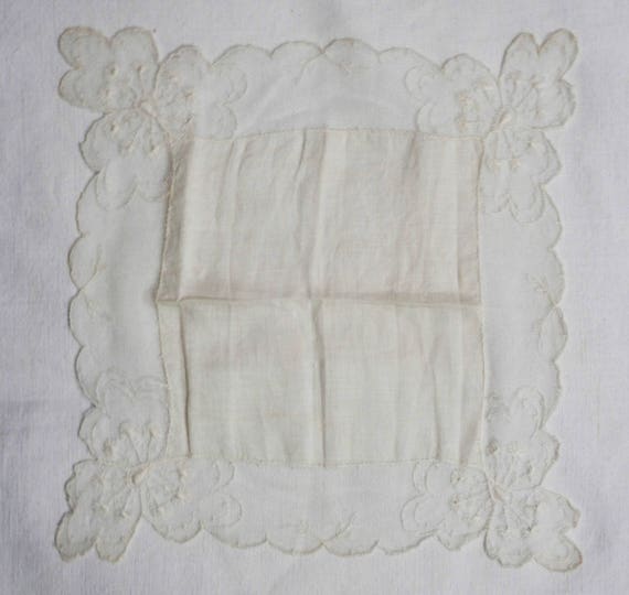 Turn of Century Women's Handkerchief with Delicat… - image 1