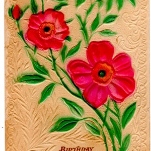 1900 eeuwwisseling reliëf verjaardagskaart