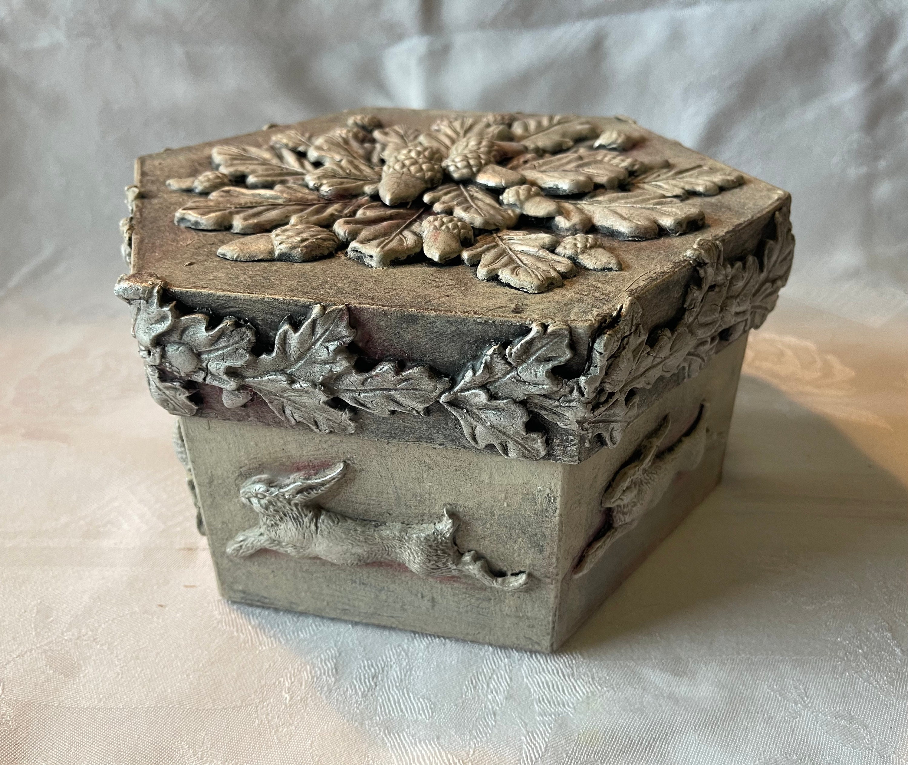 Hand Made Paper Mache Storage / Keepsake / Gift Box, With Hand Made Paper Mache Storage / Keepsake / Gift Box, With