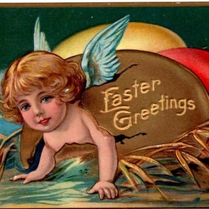 Cartolina di Pasqua edoardiana del 1900