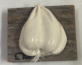 Vintage Free Form Fruit/ Veggies Mounted on Barn Wood by Carol 