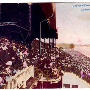 Antieke Edwardiaanse briefkaart 1910 0f Churchill Downs, Derby Day, Louisville, Ky