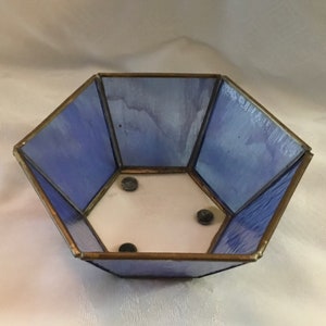 Vintage Hand Crafted Stained Glass Bowl