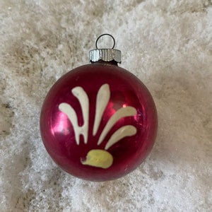 Vintage Merkur Glas Weihnachtsverzierung 1950 Frohe Weihnachten