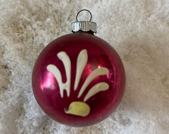 Vintage Mercury Glass Christmas Ornament 1950's Merry Christmas