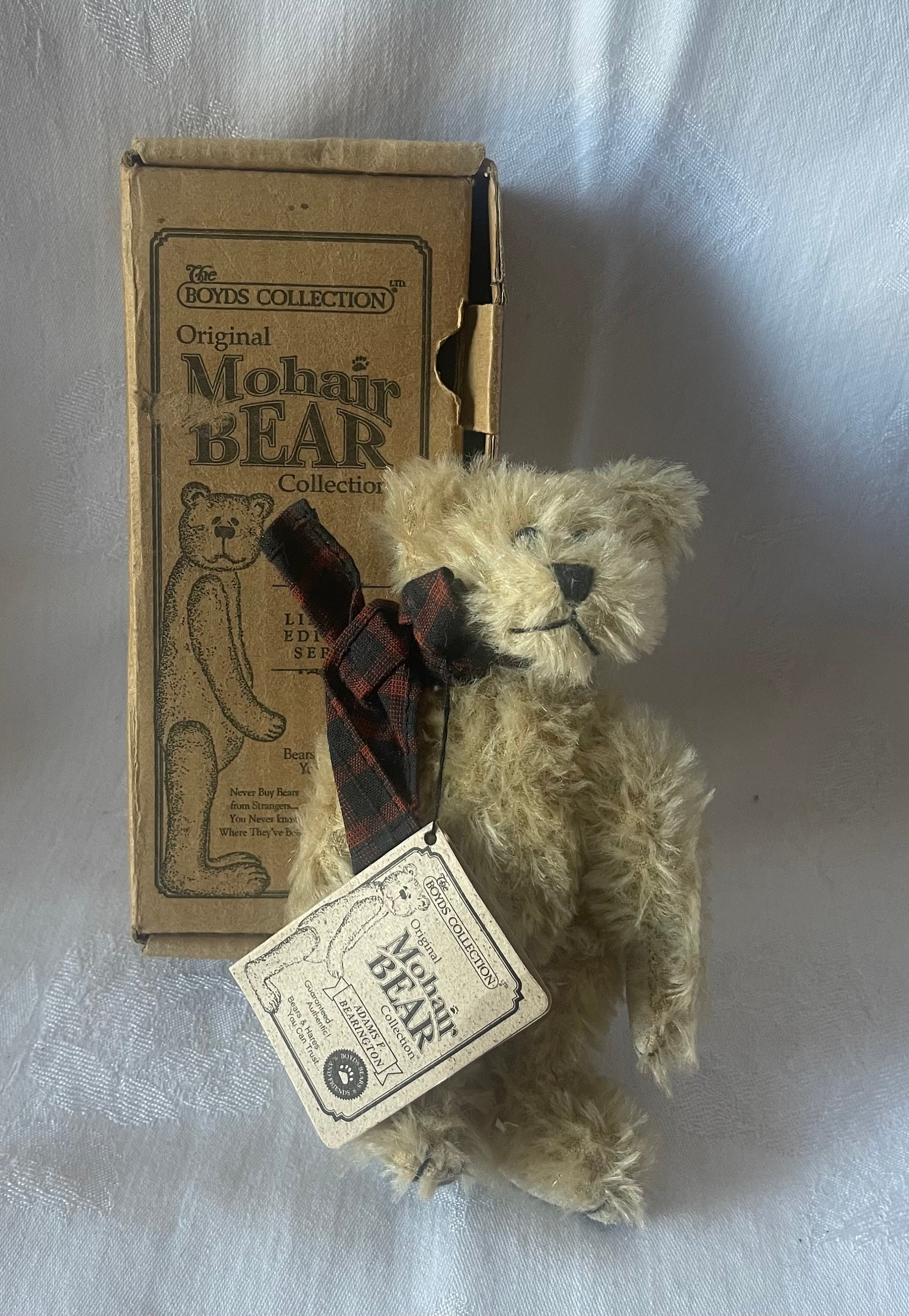 Adam's F Bearington Mohair Stuffed Jointed Bear, Boyds Bear