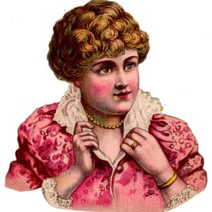 Antigo cartão de café Epherma Lion com mulher em cores dos anos 1800