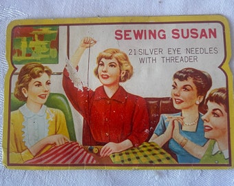 Sewing Susan Needle Book with Needles and a Threader