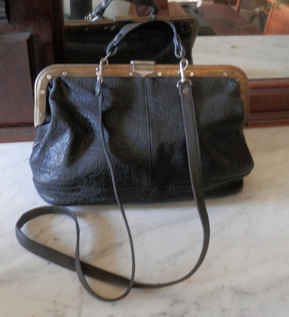 Vintage Woman's Leather  Medical Bag, Purse, Stea… - image 4